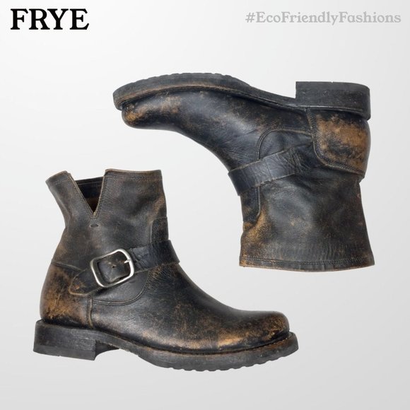 Frye Veronica Antique Black Distressed Ankle Boots Size 7 Women's - Picture 4 of 7